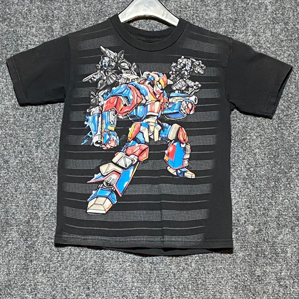 Bioworld Boys Black Robot Mecha Graphic T-Shirt Size L 7 Cotton 2014 Sci-Fi Tee